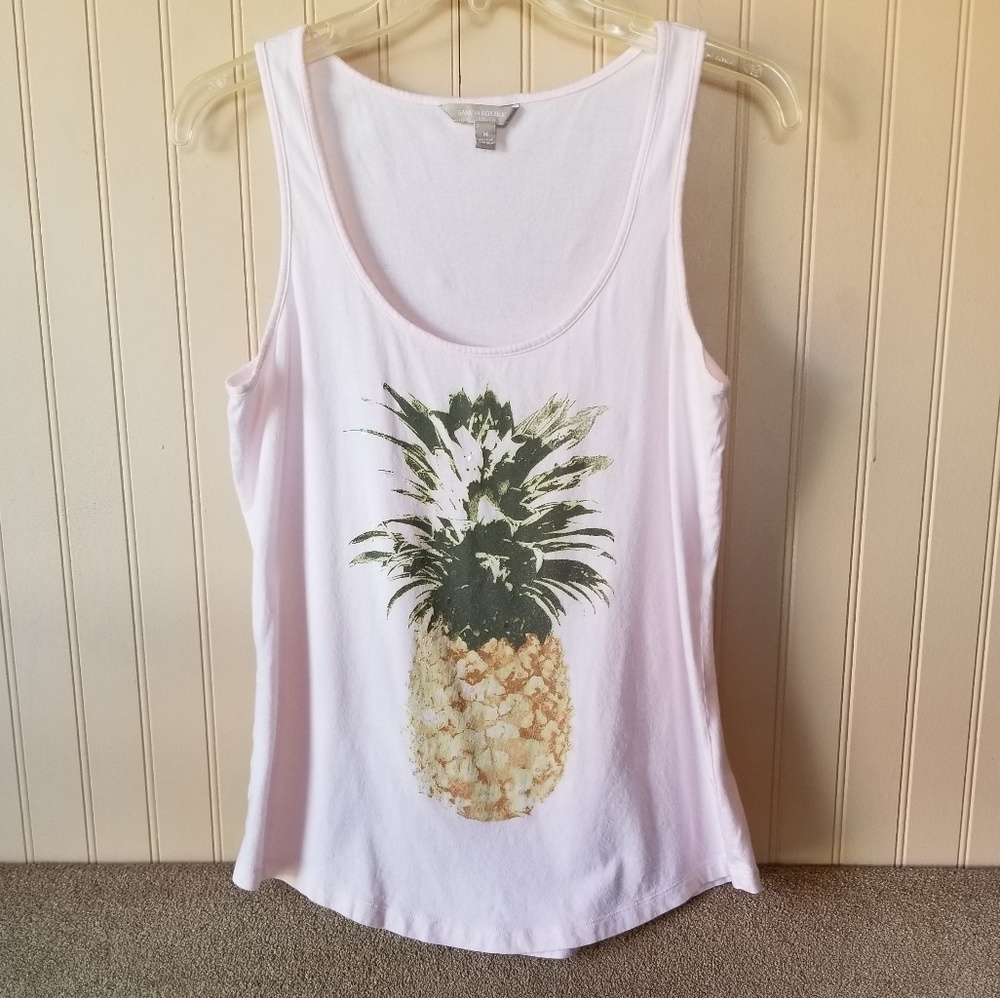 Banana Republic tank medium pink pineapple sparkle